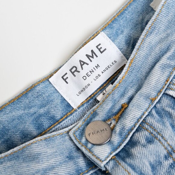 ✨ FRAME Denim Le Original Cutoff High Rise Jean Shorts Blue Light Wash Gregory - Picture 3 of 12